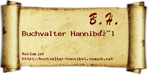 Buchvalter Hannibál névjegykártya